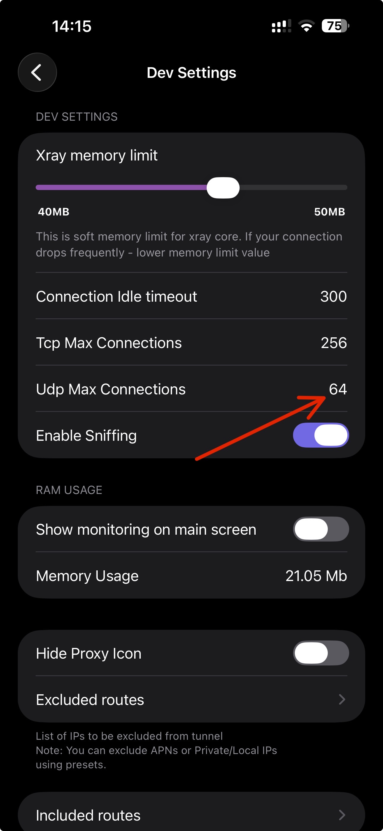 Max UDP connections 64
